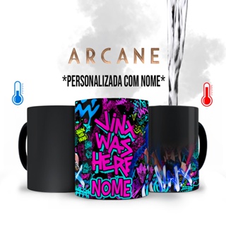 Caneca Mágica Personalizada Série Arcane Jinx com Nome Personalizada em Oferta na Shopee