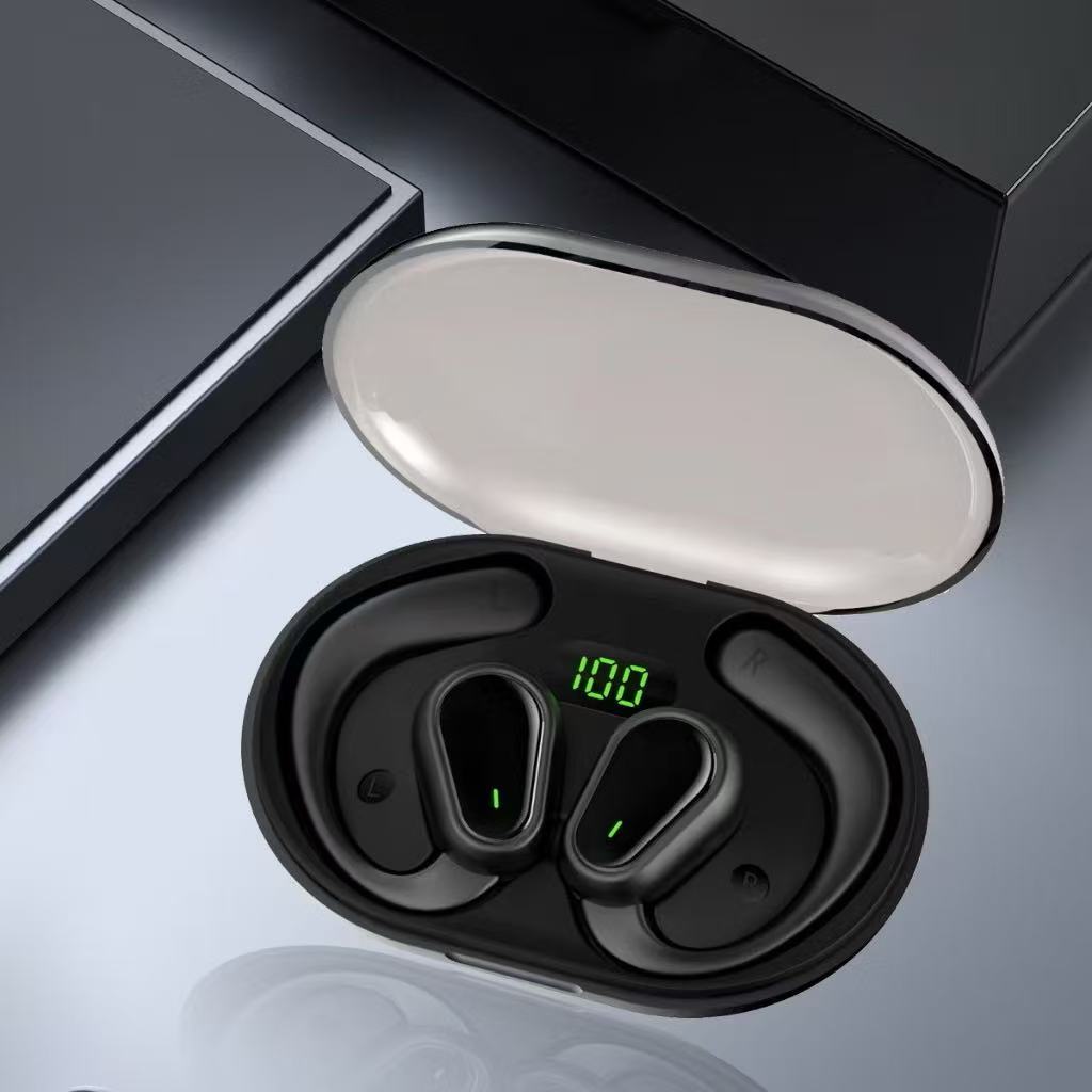 Fone de Ouvido Sem Fio Bluetooth com Condução Óssea/Compacto e Leve/Resistente a Água/Tipo-C