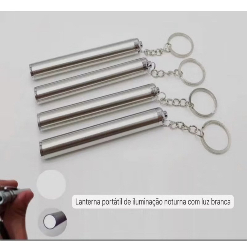 Mini Lanterna de Chaveiro LED de Alta Potência em Aço Inoxidável para Iluminação Noturna em Viagens 7656
