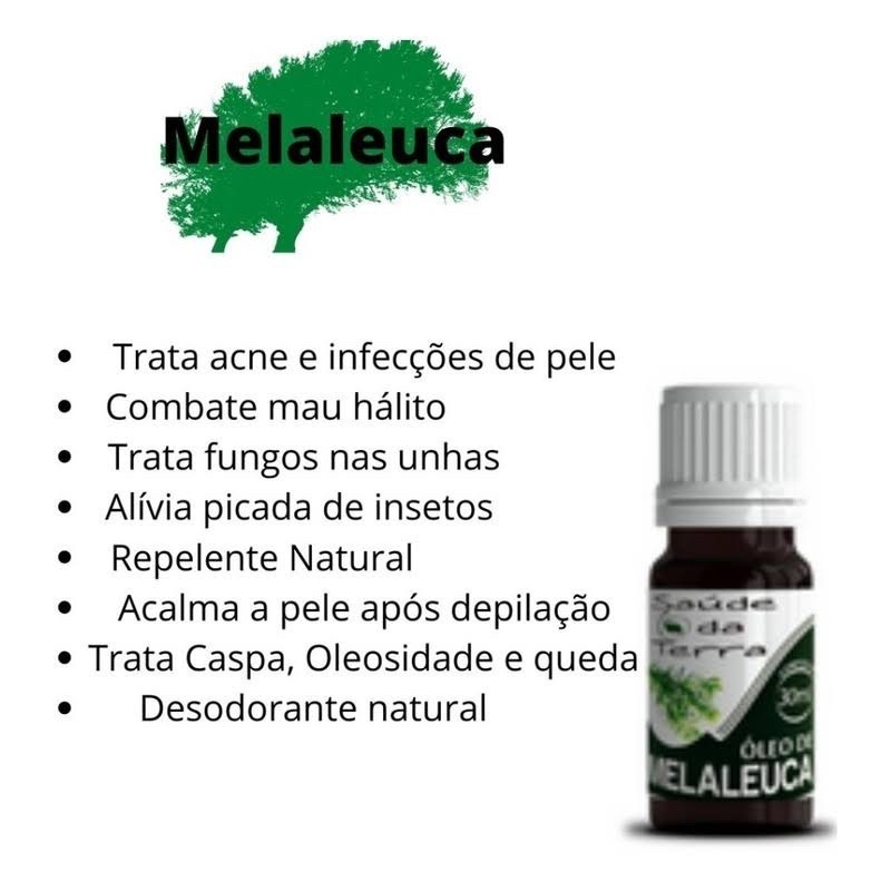 Óleo Vegetal de Melaleuca 30 ml Puro e Natural - Kits com 2, 3, 4 e 5 frascos