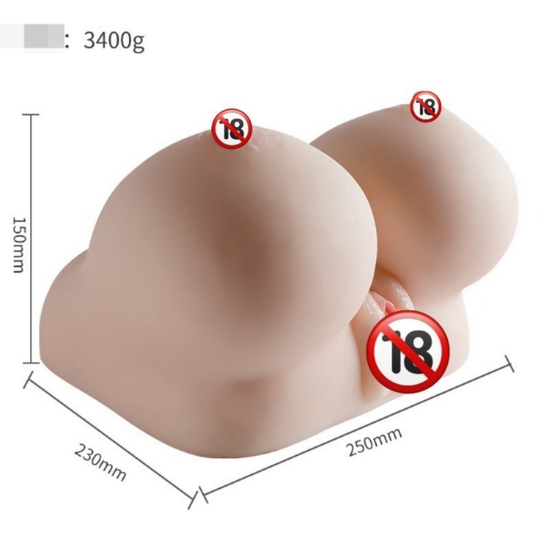 Masturbador de silicone realista (seios duplos) brinquedo15*23*25cm