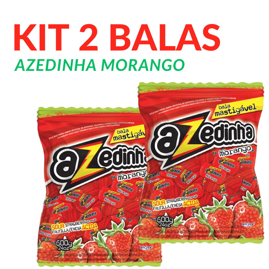 Kit 2 Bala Azedinho Morango 500g Por Unidade - Icekiss em Oferta na Shopee