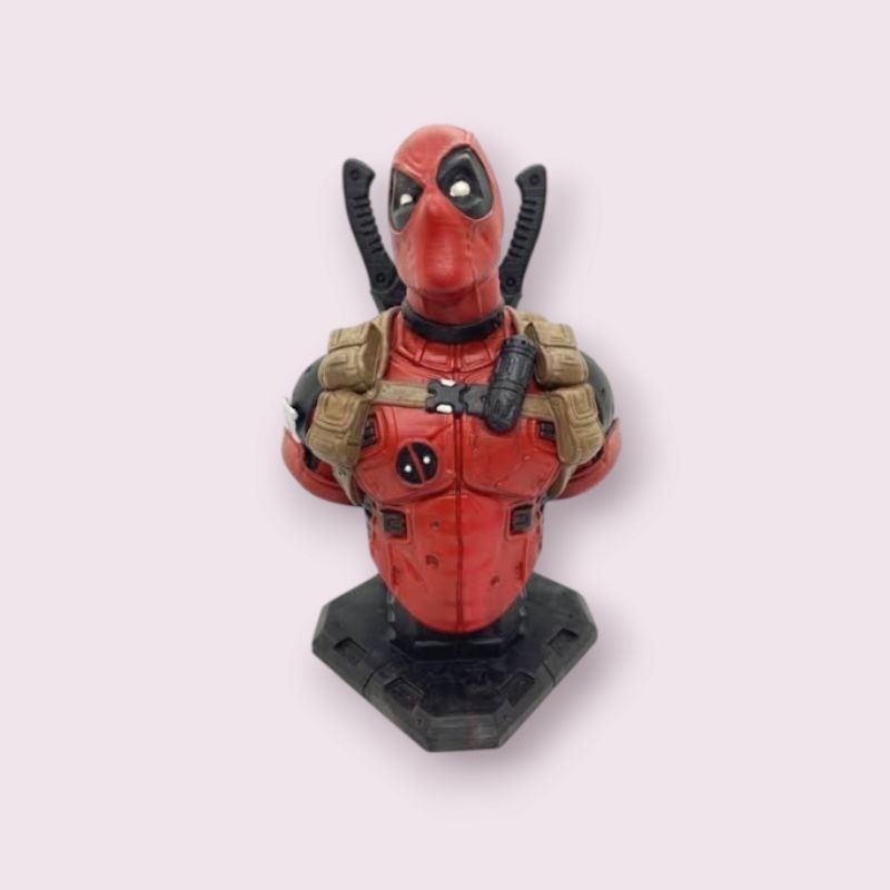 Busto Deadpool 17cm 3D Artesanal Estatua Escultura Figure Colecionável Artesanal Presente Geek Nerd
