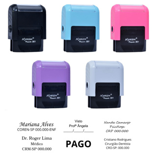 Carimbo Personalizado Nykon 301 27x10mm - Enfermagem Professor Médico Empresarial em Oferta na Shopee