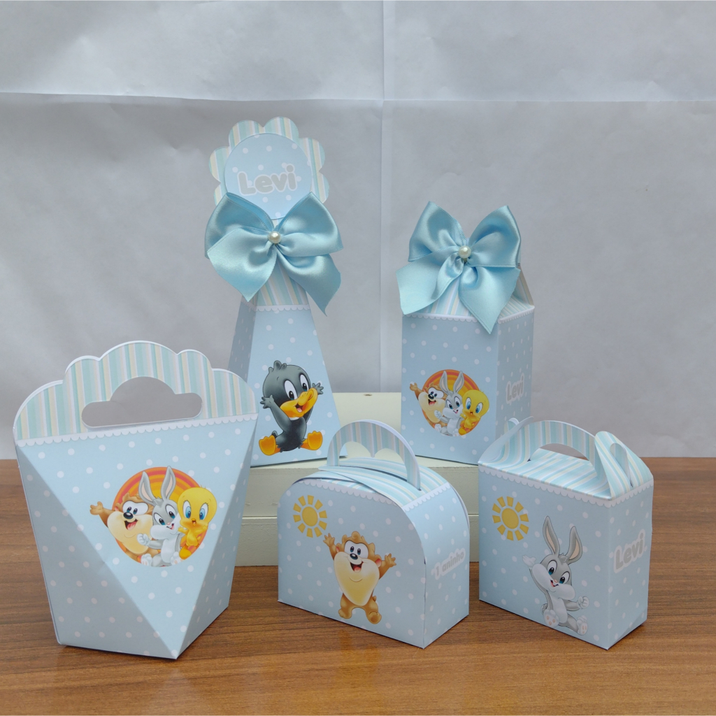 PEGUE E MONTE - Kit Festa Personalizados  Looney Tunes MENINO Lembrancinhas Caixinhas para Aniversário