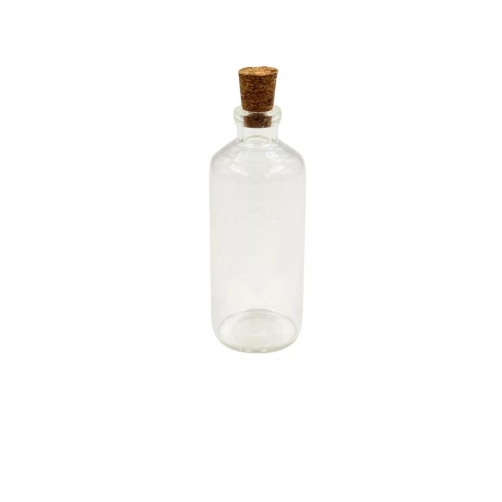50 Mini Garrafinhas Casquinha Vidro 20ml Com Tampa Rolha