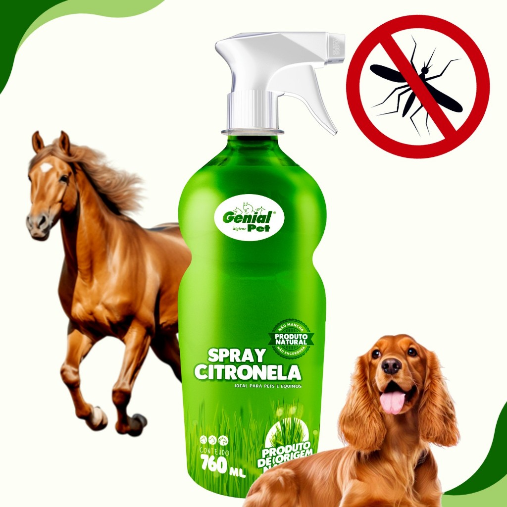 Colônia Citronela Spray Repelente Natural Cavalos Cachorro Bovino 750ml em Oferta na Shopee