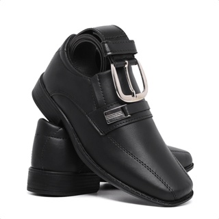 sapato social infantil + cinto batizado festas casamento formatura igreja culto em Oferta na Shopee