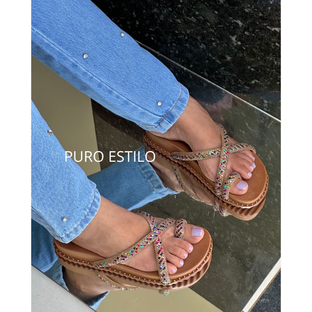 papete birken sandalia feminina brilho ultra confortavel 057 tendencia verão em Oferta na Shopee