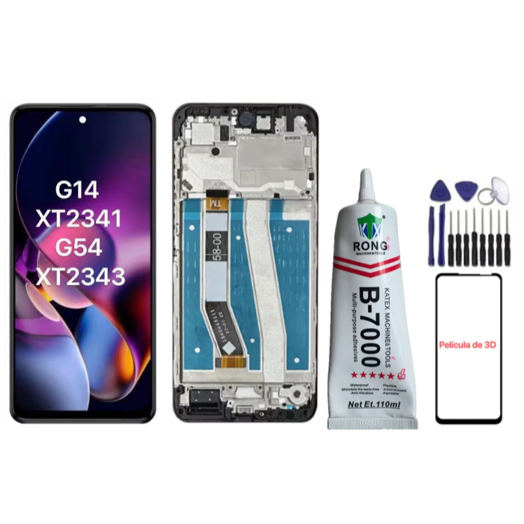 Tela Frontal Touch Display Moto G14 XT2341 G54 XT2343 Sem Aro E Com Aro em Oferta na Shopee