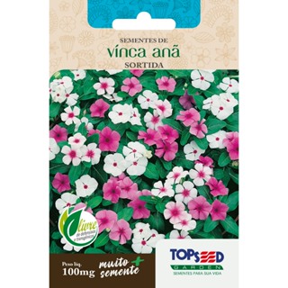 Sementes Vinca Anã Sortida Topseed Garden 100mg em Oferta na Shopee