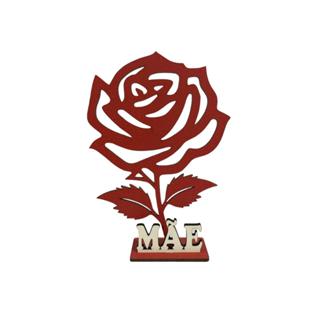 10 Centro De Mesa Dia Das Mães Flor Em Mdf Vermelho S/ Espinho em Oferta na Shopee