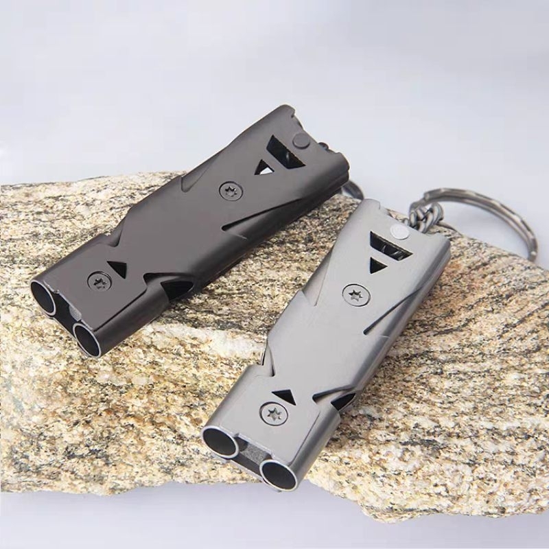 Apito De Sobrevivência Com Chaveiro De 120 dB Tubos Duplos Camping Ao Ar Livre E Resgate PITO-4