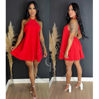 Vestido Alcinha Costa Nua Frente Única Soltinho em Oferta na Shopee