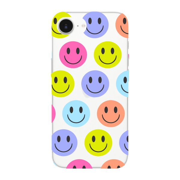 Capinha para iPhone 16e Anti Impacto Personalizada - Smiles coloridos com fundo Transparente
