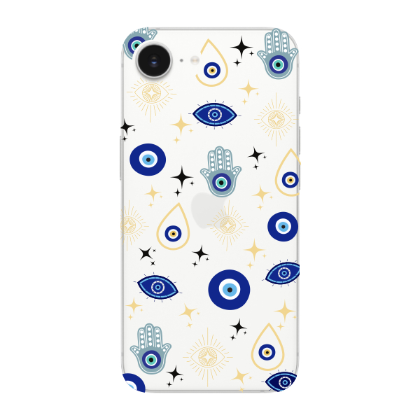 Capinha para iPhone 16e Anti Impacto Personalizada - Olho Grego com funto transparente