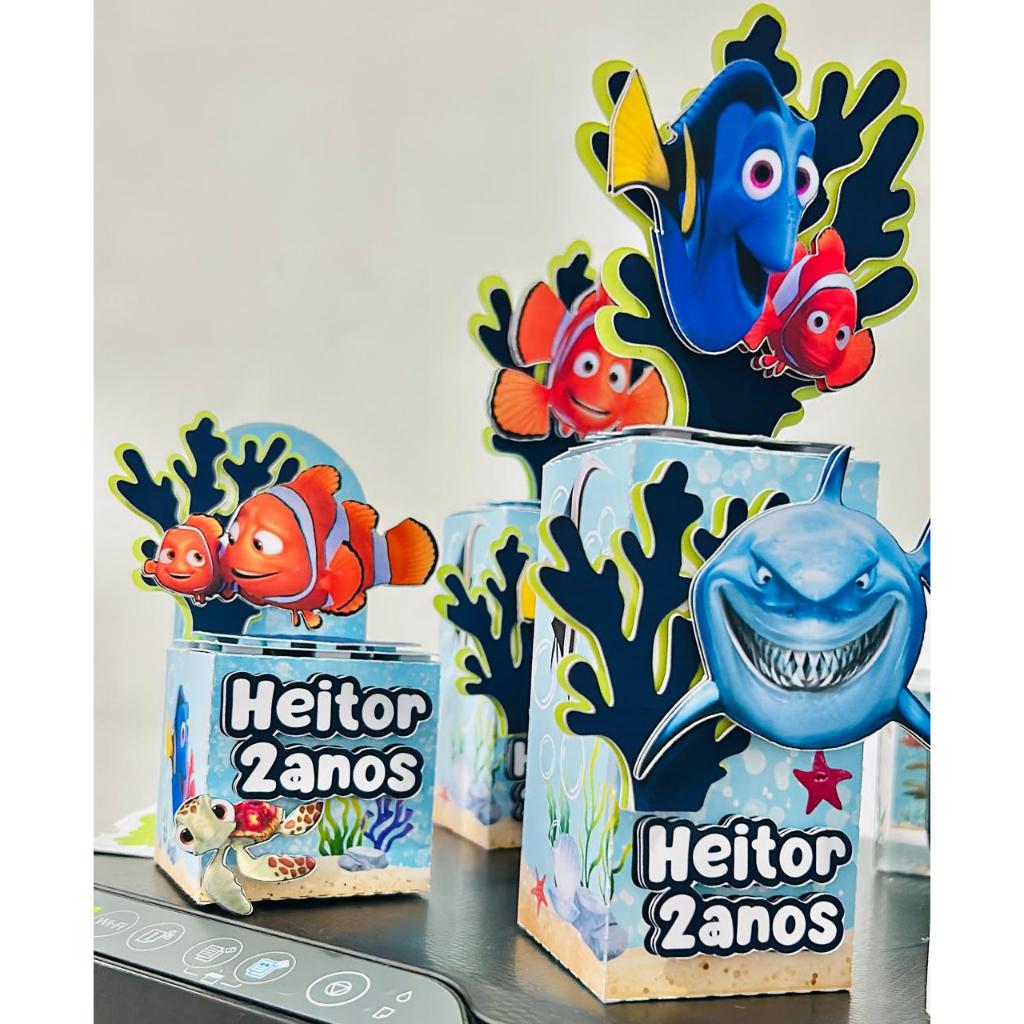 KIT CAIXAS PERSONALIZADAS NEMO / DORY + BRINDE / LEMBRANCINHA DE FESTA / ANIVERSÁRIO / PERSONALIZADOS / PROCURANDO NEMO