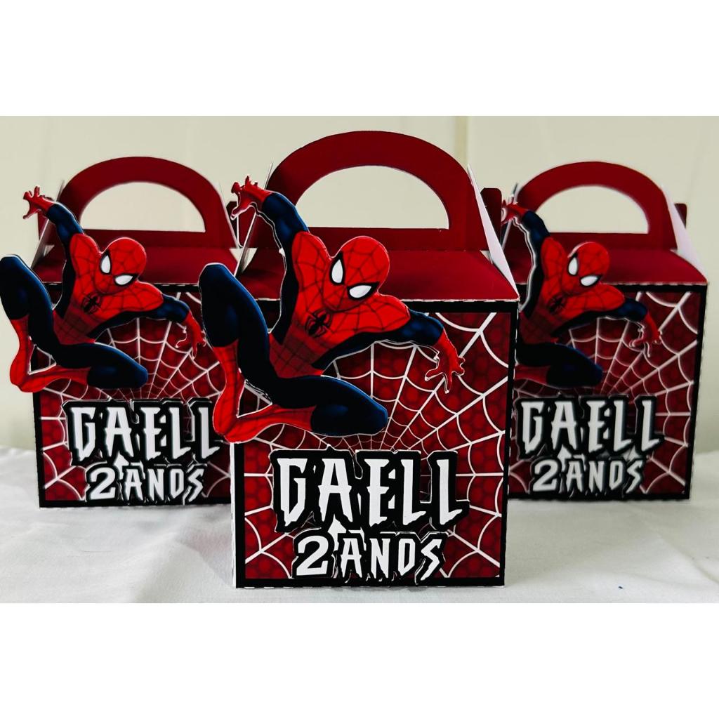 KIT CAIXAS PERSONALIZADA HOMEM ARANHA + BRINDE / LEMBRANCINHA DE FESTA / ANIVERSÁRIO / PERSONALIZADOS / SPIDER MAN