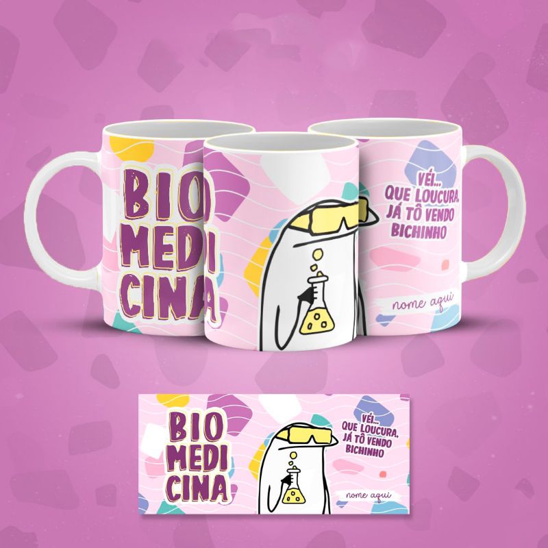 Caneca Personalizada Profissão com Nome - BIOMEDICINA - Flork Bento