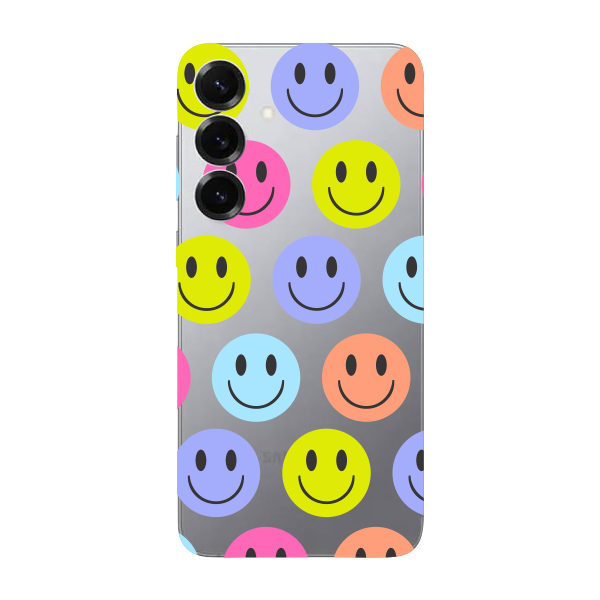 Capinha para Samsung S25 Plus Anti Impacto Personalizada - Smiles coloridos com fundo Transparente