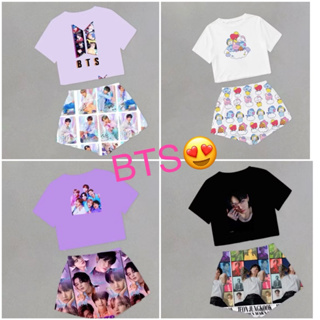 pijama tradicional semi cropped baby-doll Bts dorameira em Oferta na Shopee