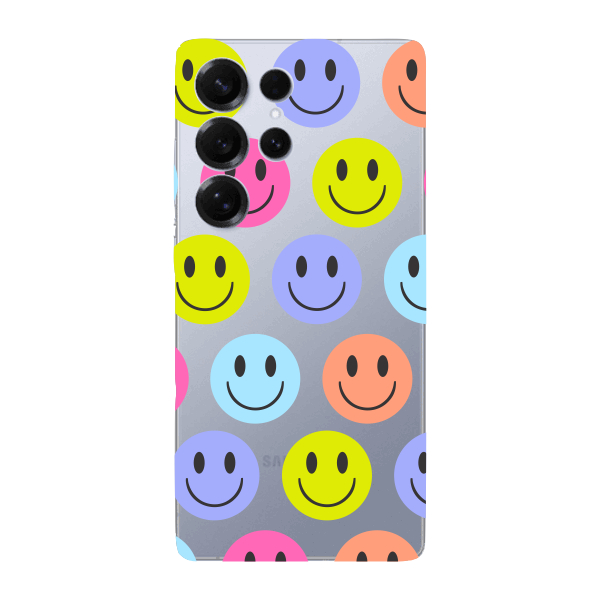 Capinha para Samsung S25 Ultra Anti Impacto Personalizada - Smiles coloridos com fundo Transparente