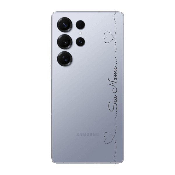 Capinha para Samsung S25 Ultra Anti Impacto Personalizada - Com Nome na lateral - Fundo transparente