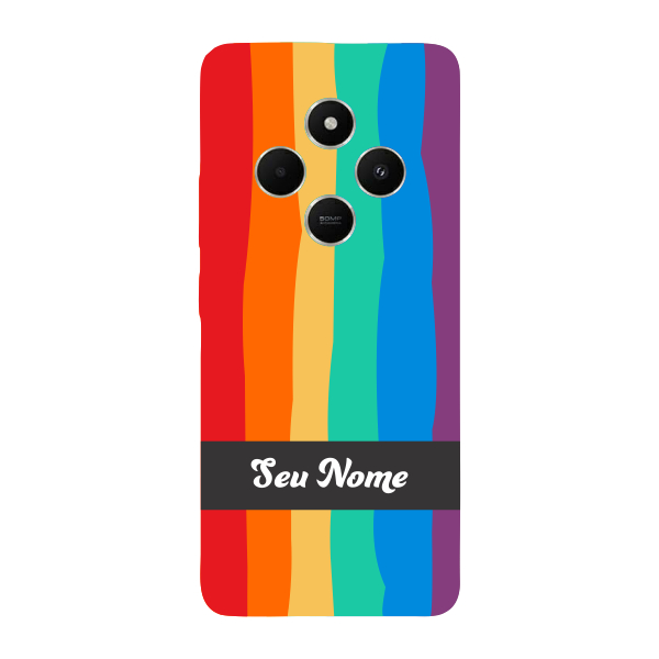 Capinha para Xiaomi Poco C75 Anti Impacto Personalizada - Arco Íris Colorido LGBT LGBTQIA+ com nome