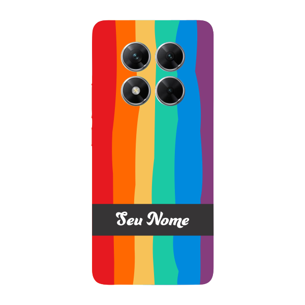 Capinha para Xiaomi Poco X7 Anti Impacto Personalizada - Arco Íris Colorido LGBT LGBTQIA+ com nome