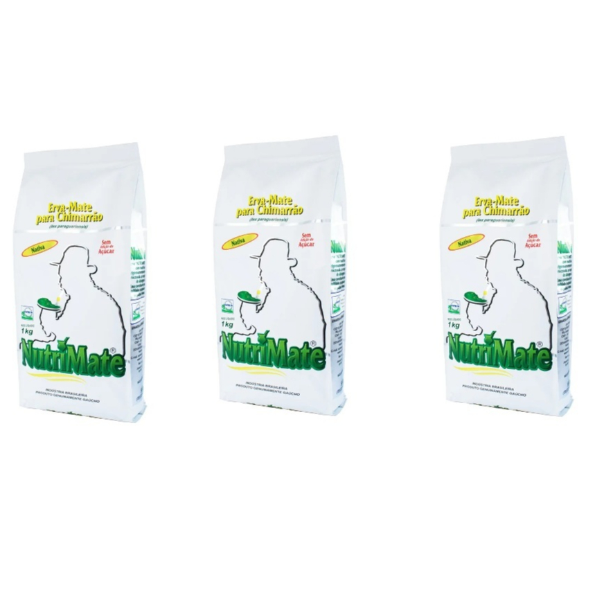 Kit 03 pcts Erva-Mate Nutrimate Nativa – 1kg cada