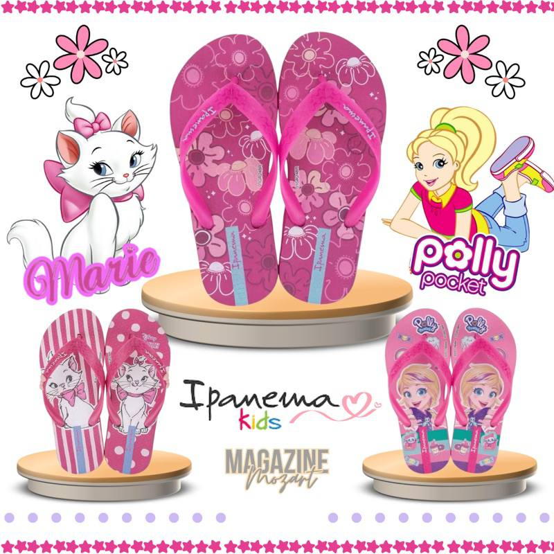 Chinelo Infantil Menina Polly ou Marie Ipanema Grendene Estampas Diversas em Oferta na Shopee