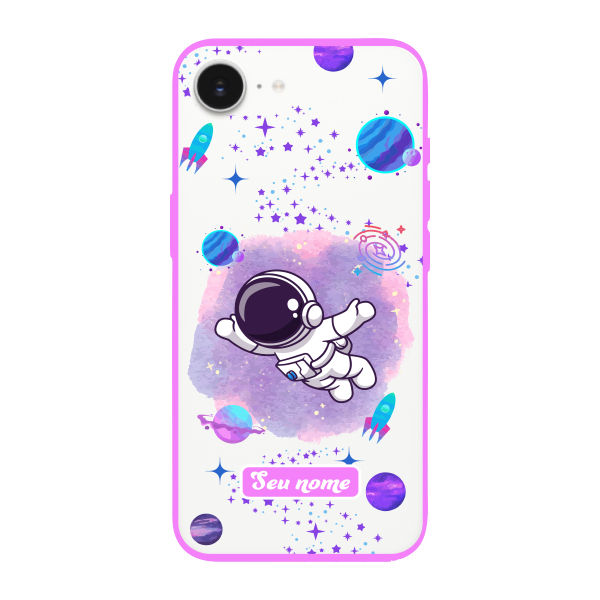 Capinha para iPhone 16e Anti Impacto Personalizada - Astronauta Transparente com nome