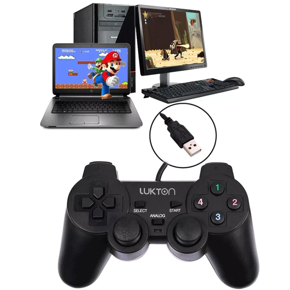 kit Controle USB joystick Pc Notebook Computador Estilo Ps2 Com Fio em Oferta na Shopee