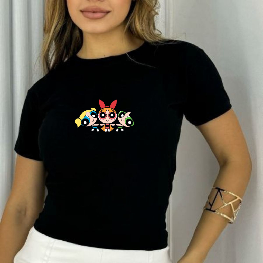 Camiseta Básica Estampada Tshirt Delicada Meninas Super Poderosas