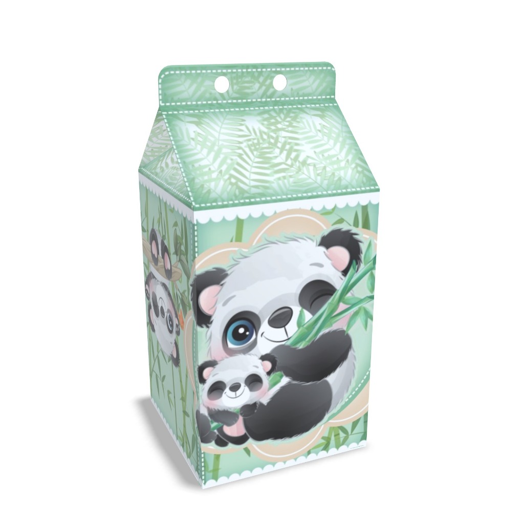 Lembrancinha para festa Caixinha Milk Tema panda 20 unidades