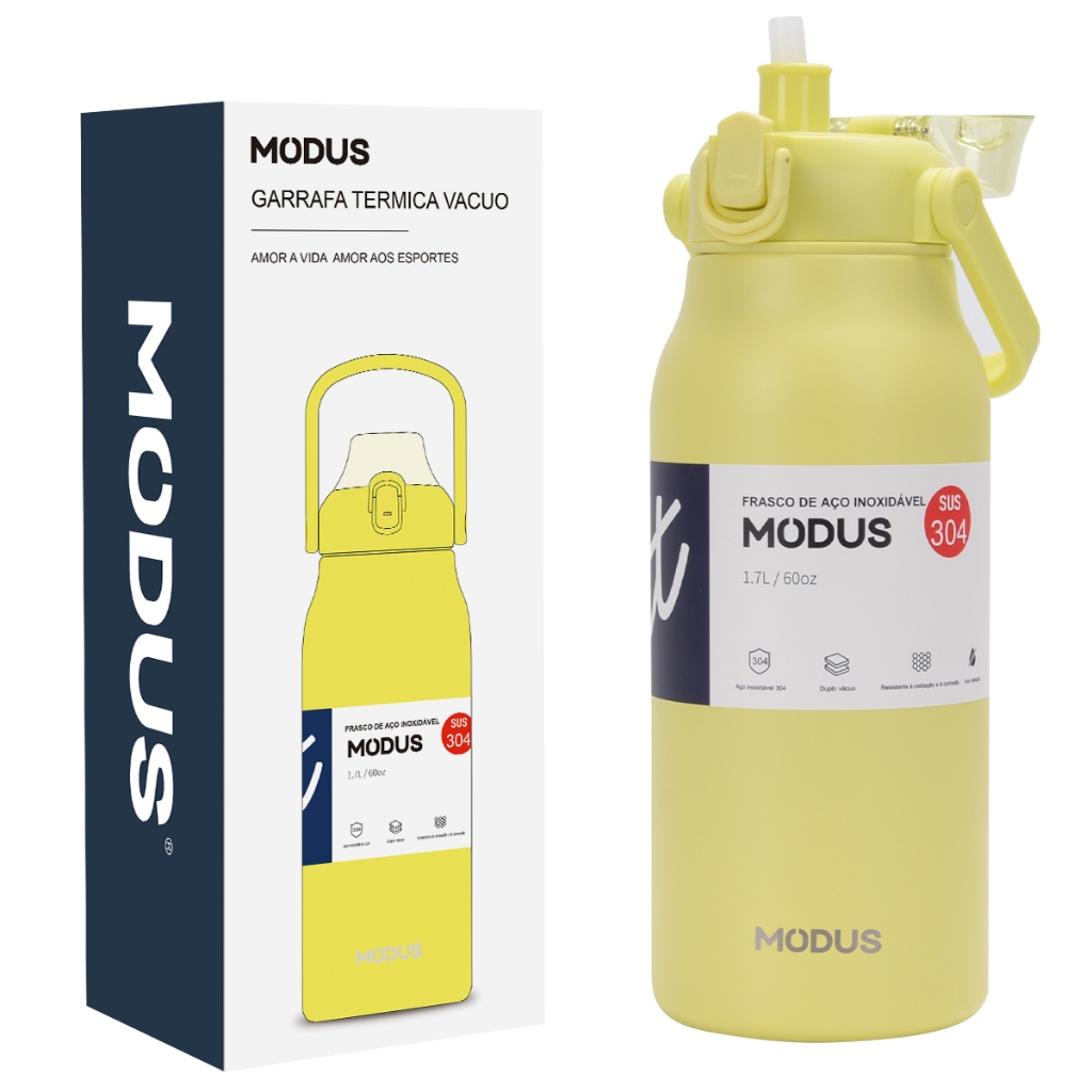 Garrafa Térmica Modus Aço Inoxidável 1700ml com Alça Camping Trilha Acampamento em Oferta na Shopee