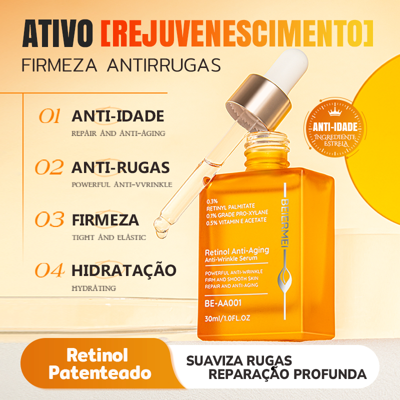 BEIERMEI Sérum Antienvelhecimento e Antirrugas com Retinol 30ml / 1.0 FL.OZ Antirrugas intenso Aperta e suaviza a pele em Oferta na Shopee