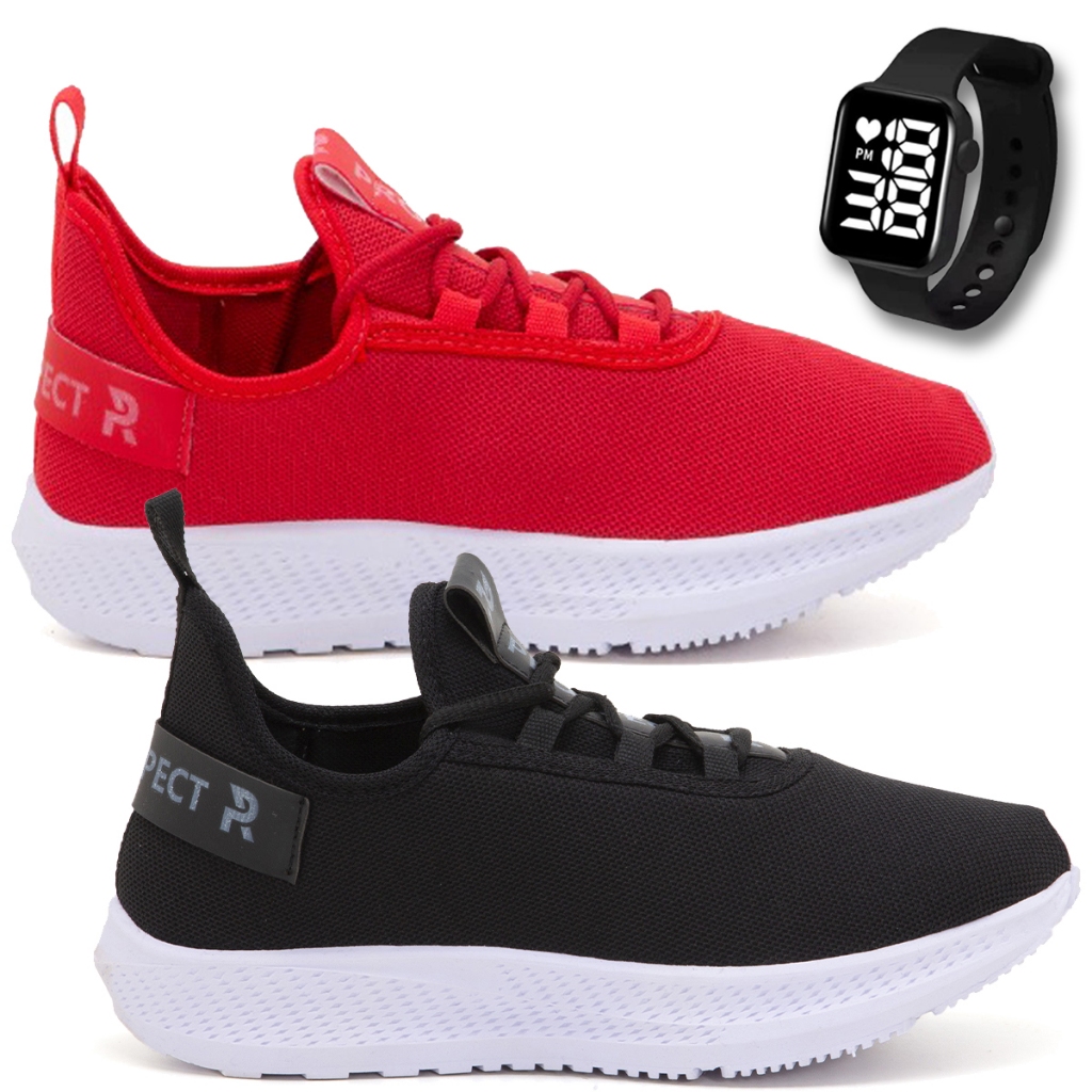 Kit 2 Tênis Masculino Prospect Evolution Esportivo Original Mais Vendido + Relógio Led Loja March