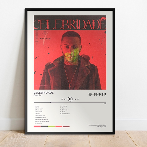Quadro Placa MDF Spotify Orochi Celebridade Lobo Vida Cara 442 Mixtape Chiró