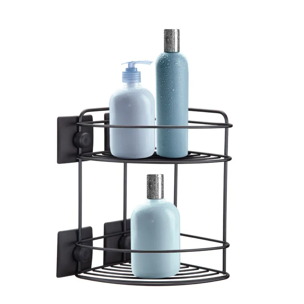 Suporte Porta Shampoo 2 Andares P/ Banheiro Fixação Dupla Face 3M Organizador De Box Sem Furo Arthi
