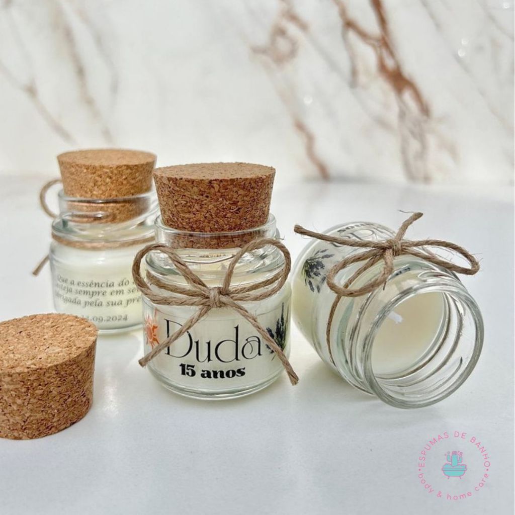 kit 23 Vela Aromática Perfumada e personalizada +laço de rami/Lembrancinha de casamento /aniversário