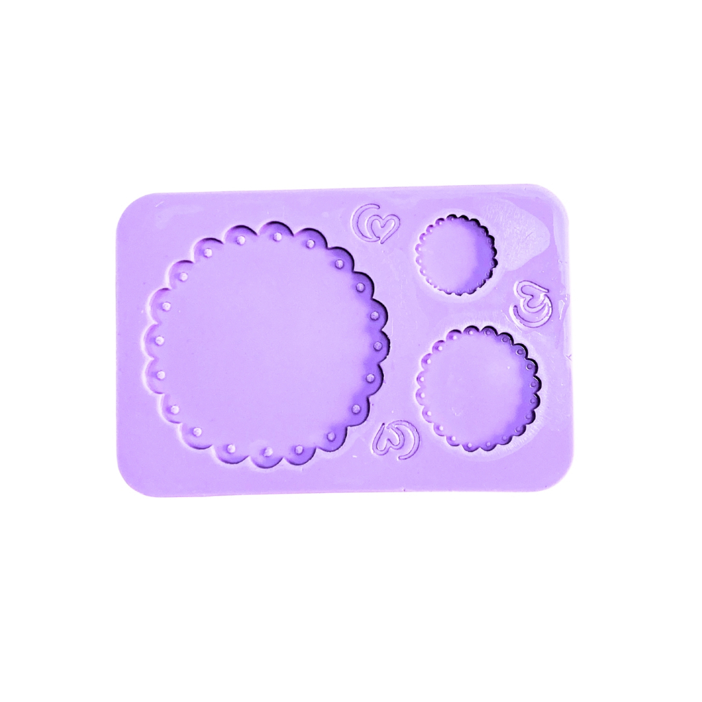 F1876 MOLDE DE SILICONE KIT ESCALOPE / BASE DETALHADA CONFEITARIA BISCUIT em Oferta na Shopee