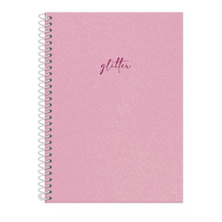 Caderno Colegial Capa Dura Feminino Solid Glitter Colors em Oferta na Shopee