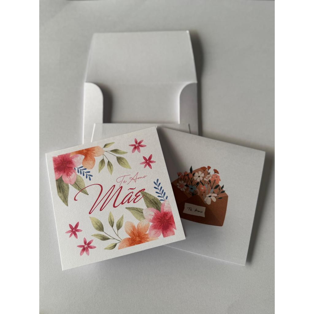20 unid cartão Dia das Mães com envelope branco