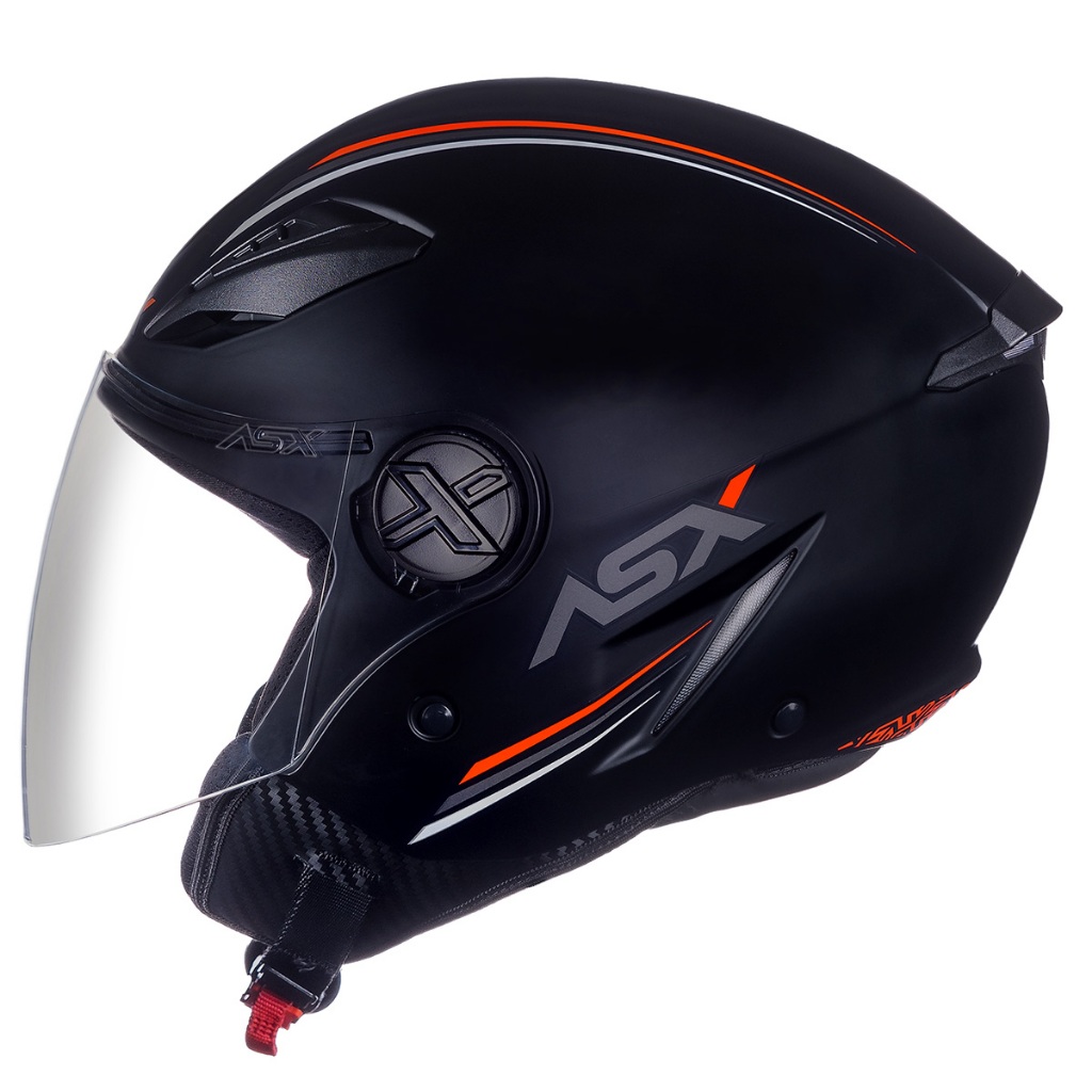 Capacete Aberto Masculino ASX City Air Solid Preto Fosco