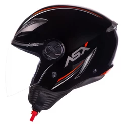 Capacete Aberto Masculino ASX City Air Solid Preto Brilho