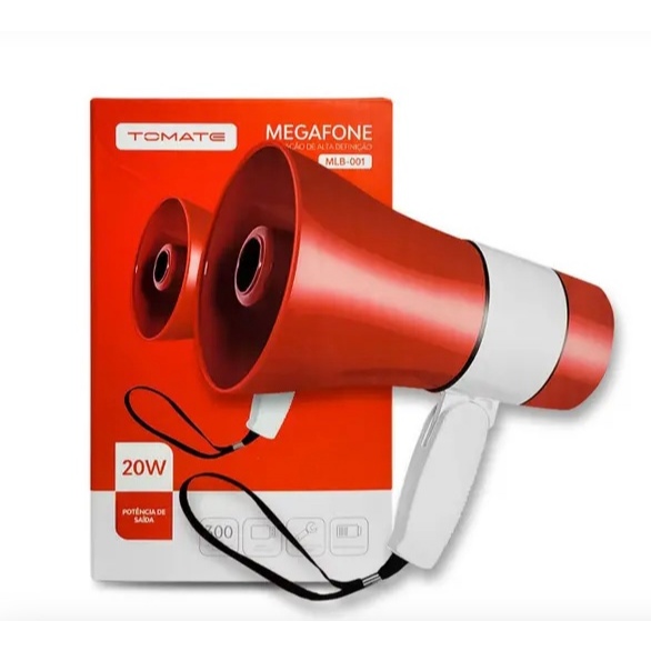 Megafone Portátil Recarregável Sirene Gravação Autofalante - Miniatura 2
