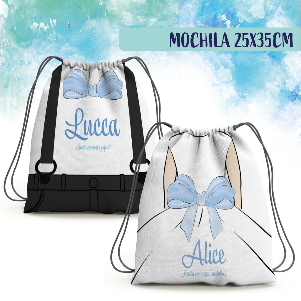 Lembrancinha para Daminha - Pajem - Florista - Casamento - Mochila Personalizada de Luxo em Oferta na Shopee