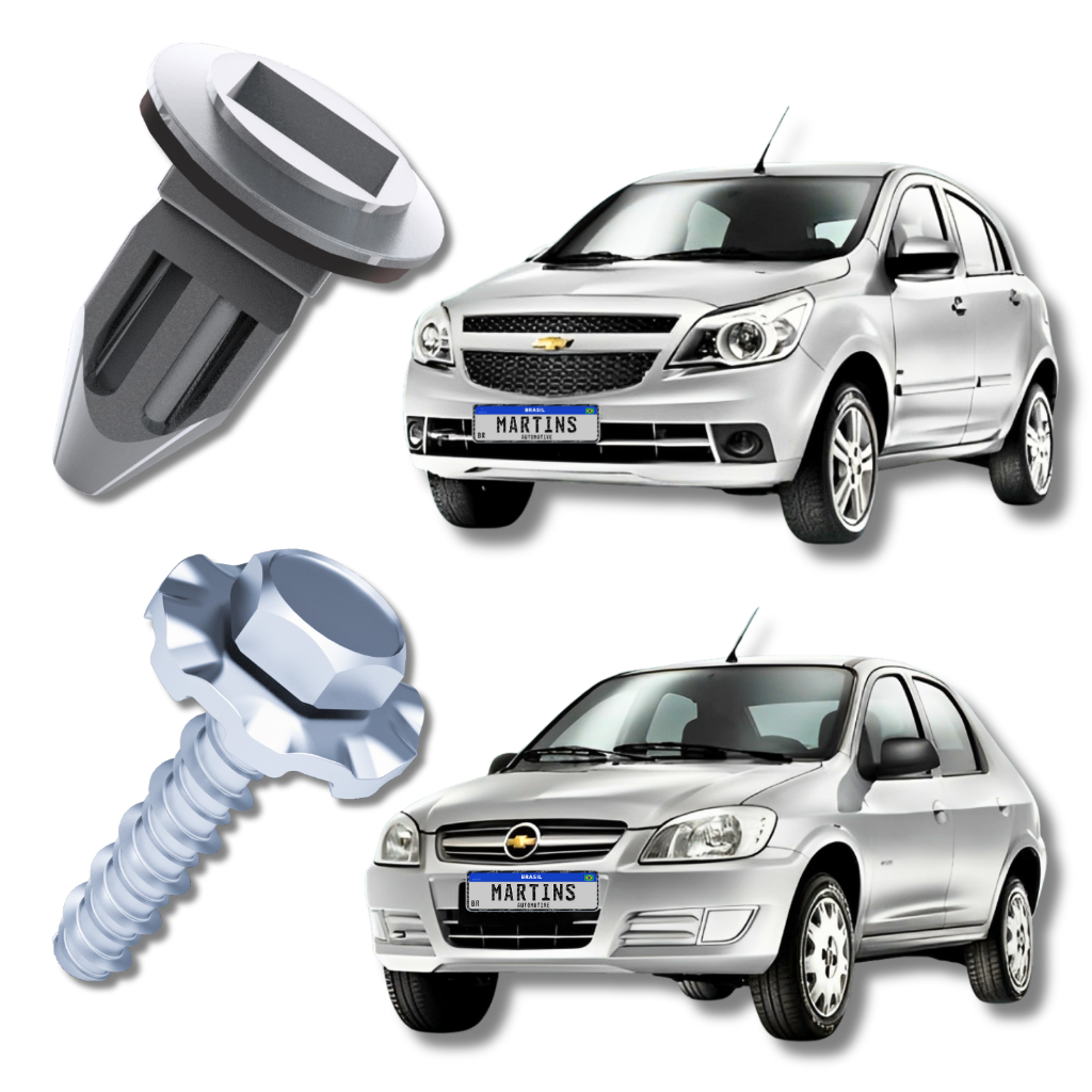 Kit de 10 Parafuso  Bucha Parachoque Traseiro e Dianteiro Astra Celta Corsa Montana Prisma Vecta Kadett Silverado