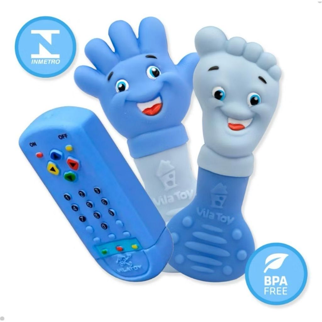Kit Mordedor para Bebê Infantil Mãozinha e Pezinho Controle Macio Dentição Gengiva em Oferta na Shopee